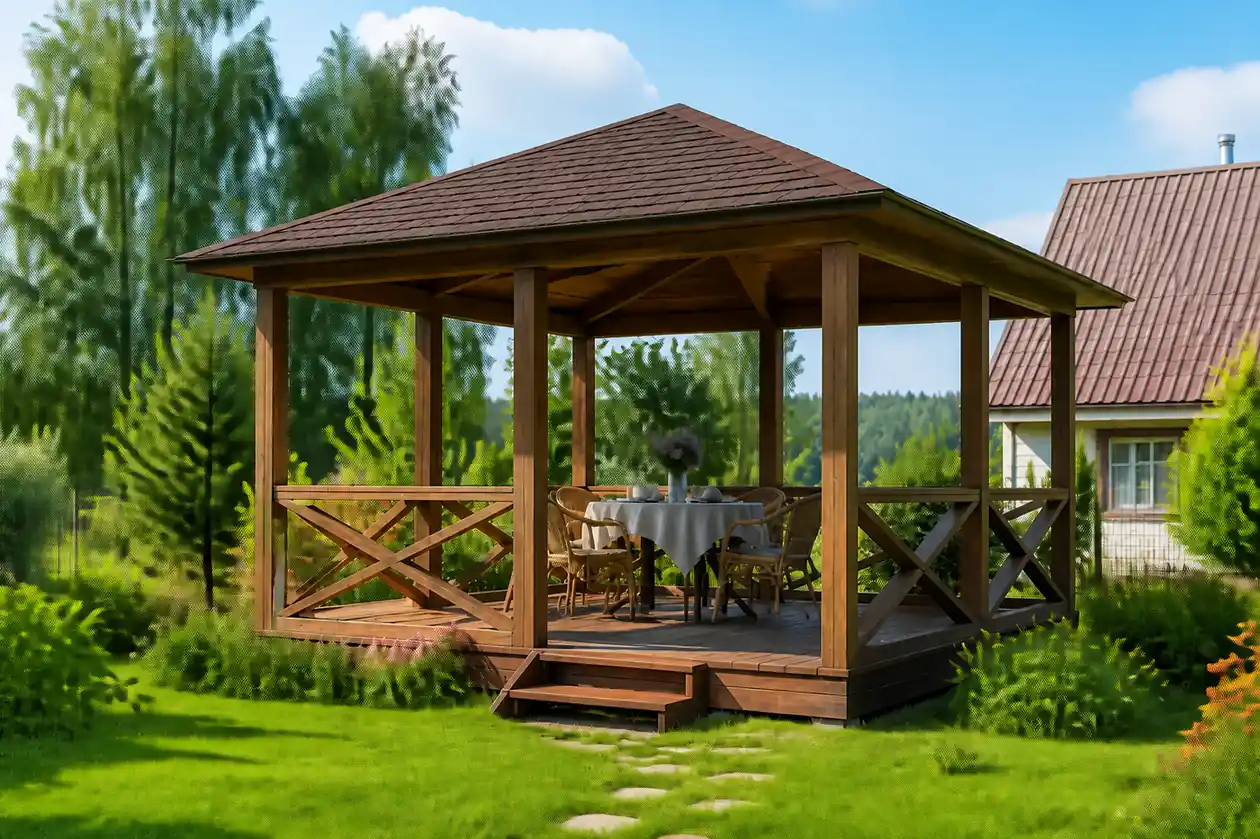 Беседка 3×3 летняя «Светлая» — беседка 3×3, 3,0 × 3,0 м, 9 м²