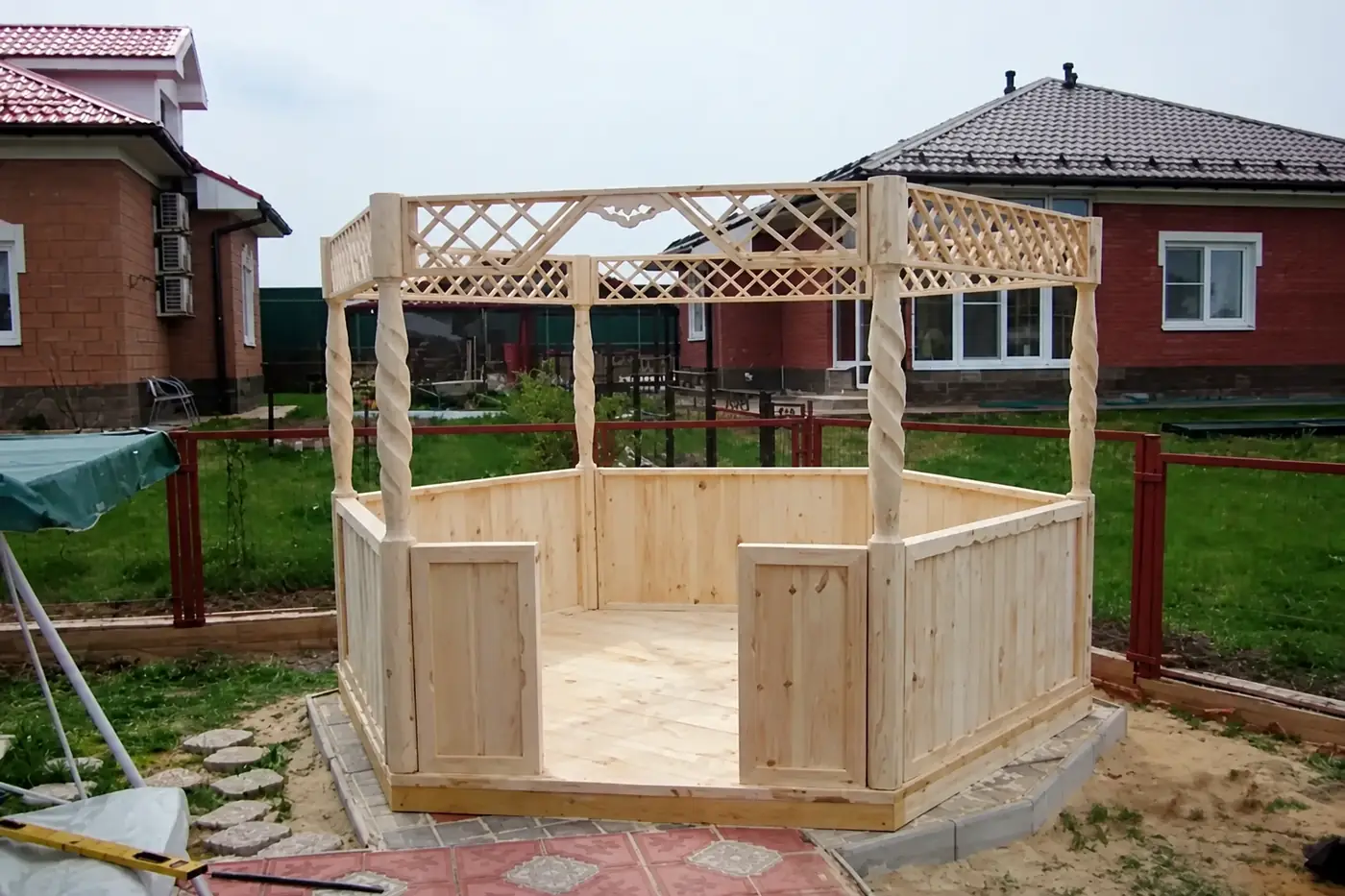 Беседка 3×3 шестигранная деревянная «Сота» — фото 3